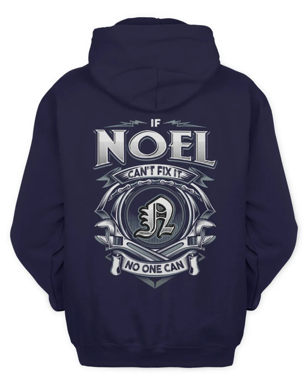 NOEL AP81-K4-626 - Personalized Ahmed Quote Apparel “If Ahmed Can't Fix It, No One Can” - Unisex Hoodie - Navy