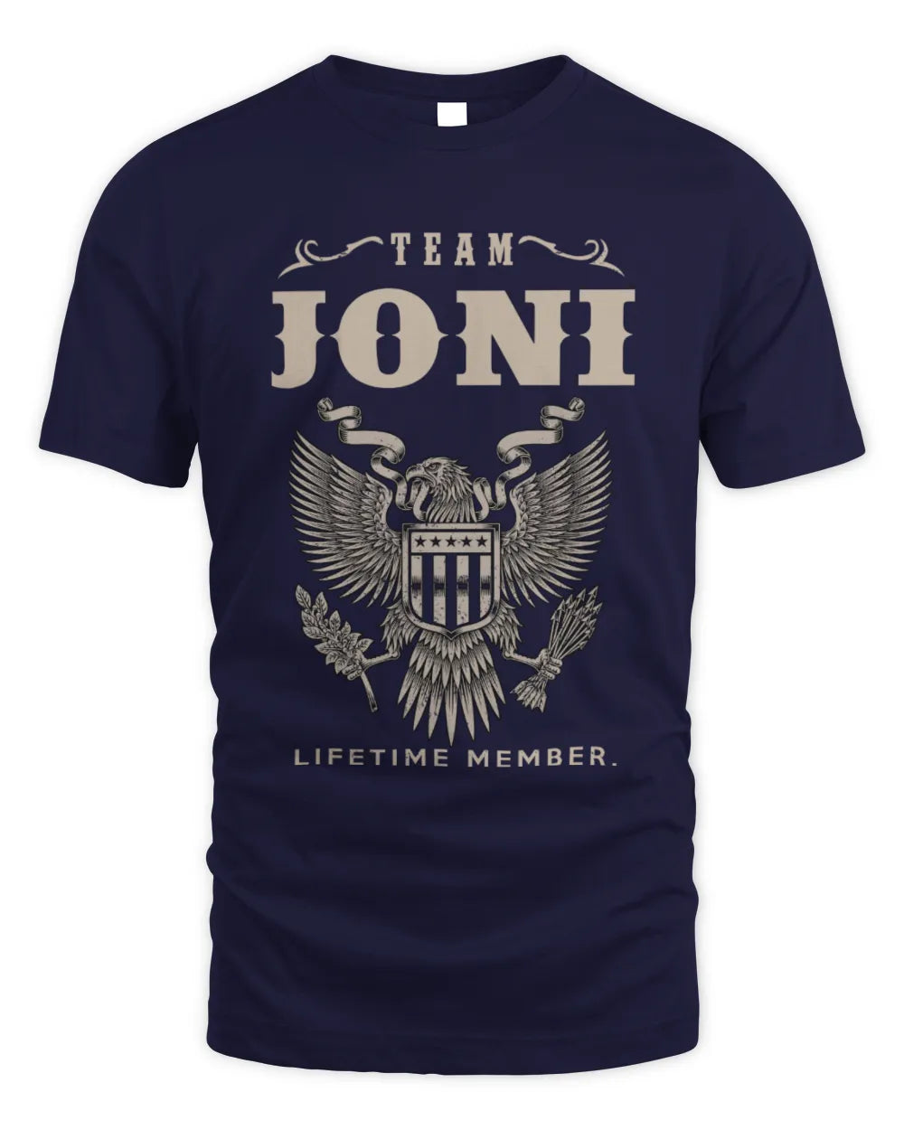 JONI TP06-K82 – Personalized Classic Style Apparel “Team NAME Lifetime Member” - Unisex Standard T-Shirt - Navy