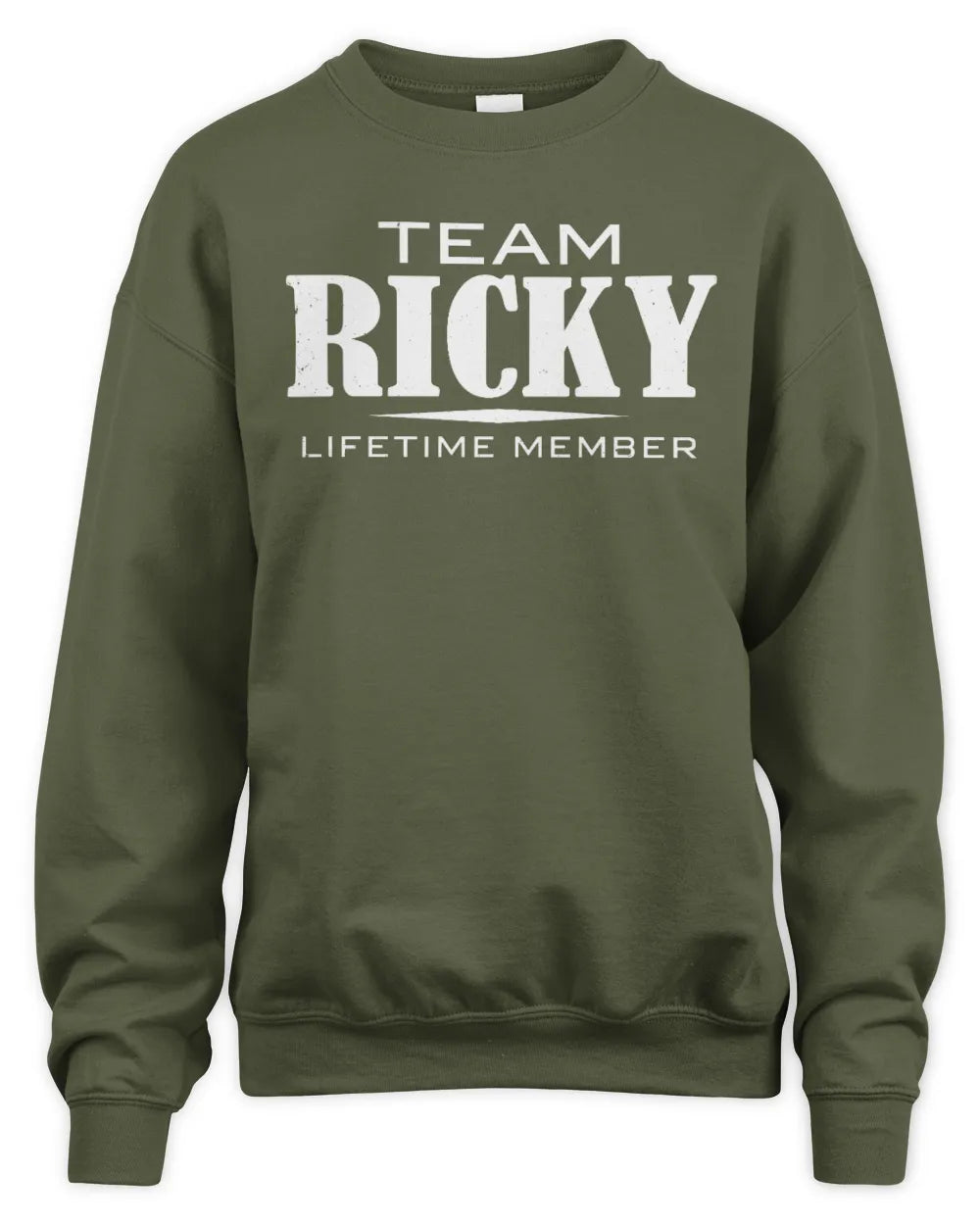 RICKY BL62-K4-128 - Personalized “Team NAME Lifetime Member” - Unisex Sweatshirt - Military Green