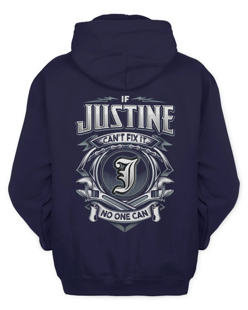 JUSTINE AP81-K4-626 - Personalized Ahmed Quote Apparel “If Ahmed Can't Fix It, No One Can” - Unisex Hoodie - Navy