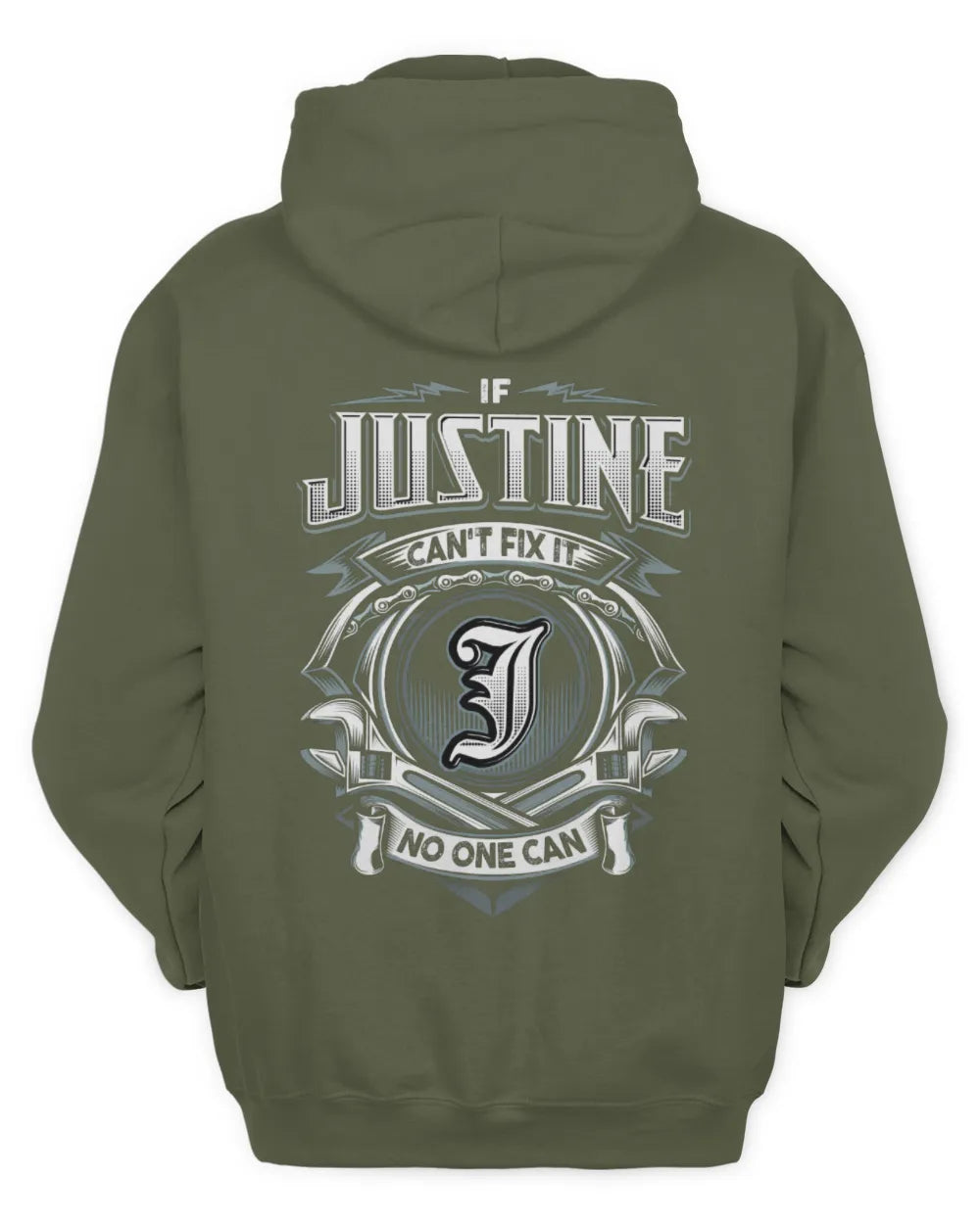 JUSTINE AP81-K4-626 - Personalized Ahmed Quote Apparel “If Ahmed Can't Fix It, No One Can” - Unisex Hoodie - Military Green