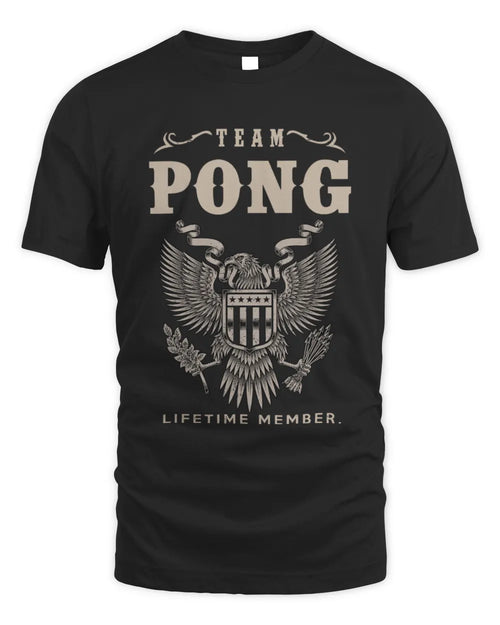 PONG TP06-K82 – Personalized Classic Style Apparel “Team NAME Lifetime Member” - Unisex Standard T-Shirt - Black