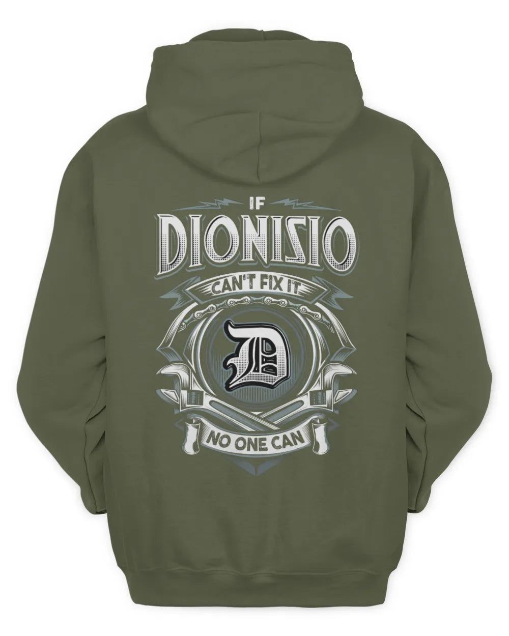 DIONISIO AP81-K4-626 - Personalized Ahmed Quote Apparel “If Ahmed Can't Fix It, No One Can” - Unisex Hoodie - Military Green