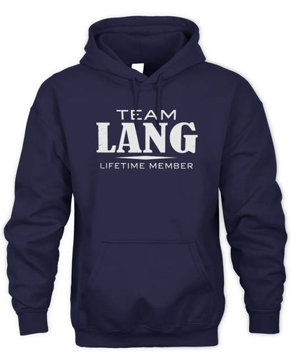 LANG BL62-K4-128 - Personalized “Team NAME Lifetime Member” - Unisex Hoodie - Navy