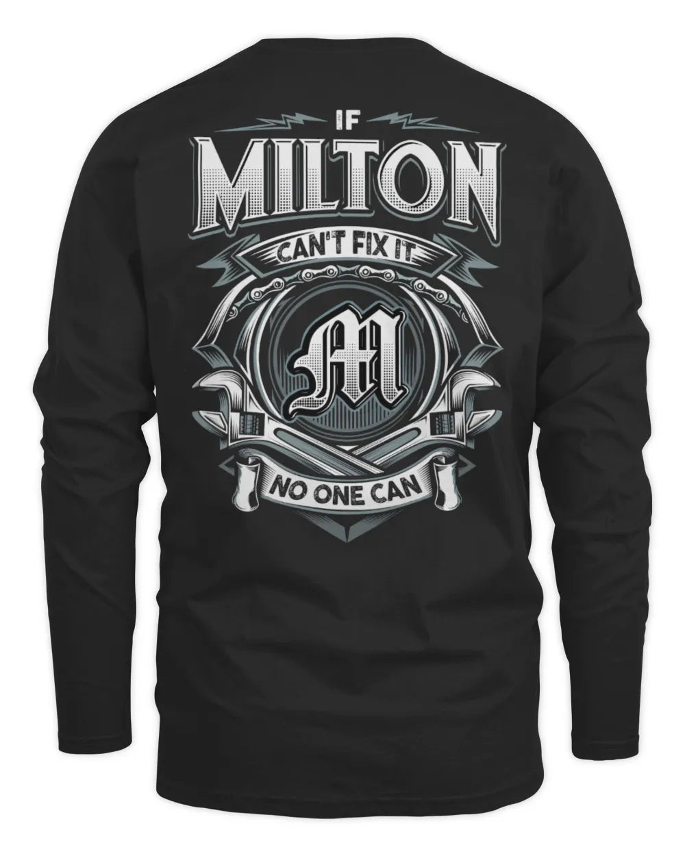MILTON AP81-K4-626 - Personalized Ahmed Quote Apparel “If Ahmed Can't Fix It, No One Can” - Men's Long Sleeved T-Shirt - Black