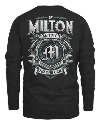 MILTON AP81-K4-626 - Personalized Ahmed Quote Apparel “If Ahmed Can't Fix It, No One Can” - Men's Long Sleeved T-Shirt - Black