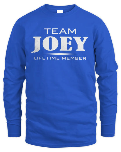 JOEY BL62-K4-128 - Personalized “Team NAME Lifetime Member” - Men's Long Sleeved T-Shirt - Royal