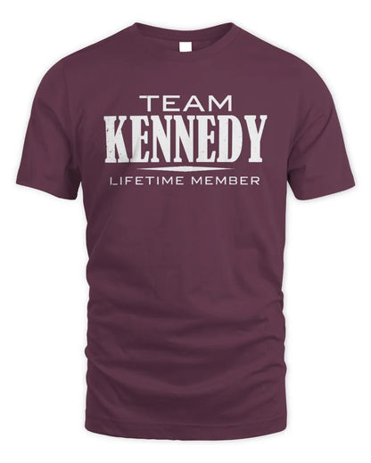 KENNEDY BL62-K4-128 - Personalized “Team NAME Lifetime Member” - Unisex Standard T-Shirt - Maroon