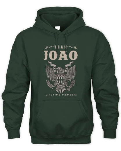 JOAO TP06-K82 – Personalized Classic Style Apparel “Team NAME Lifetime Member” - Unisex Hoodie - Forest Green