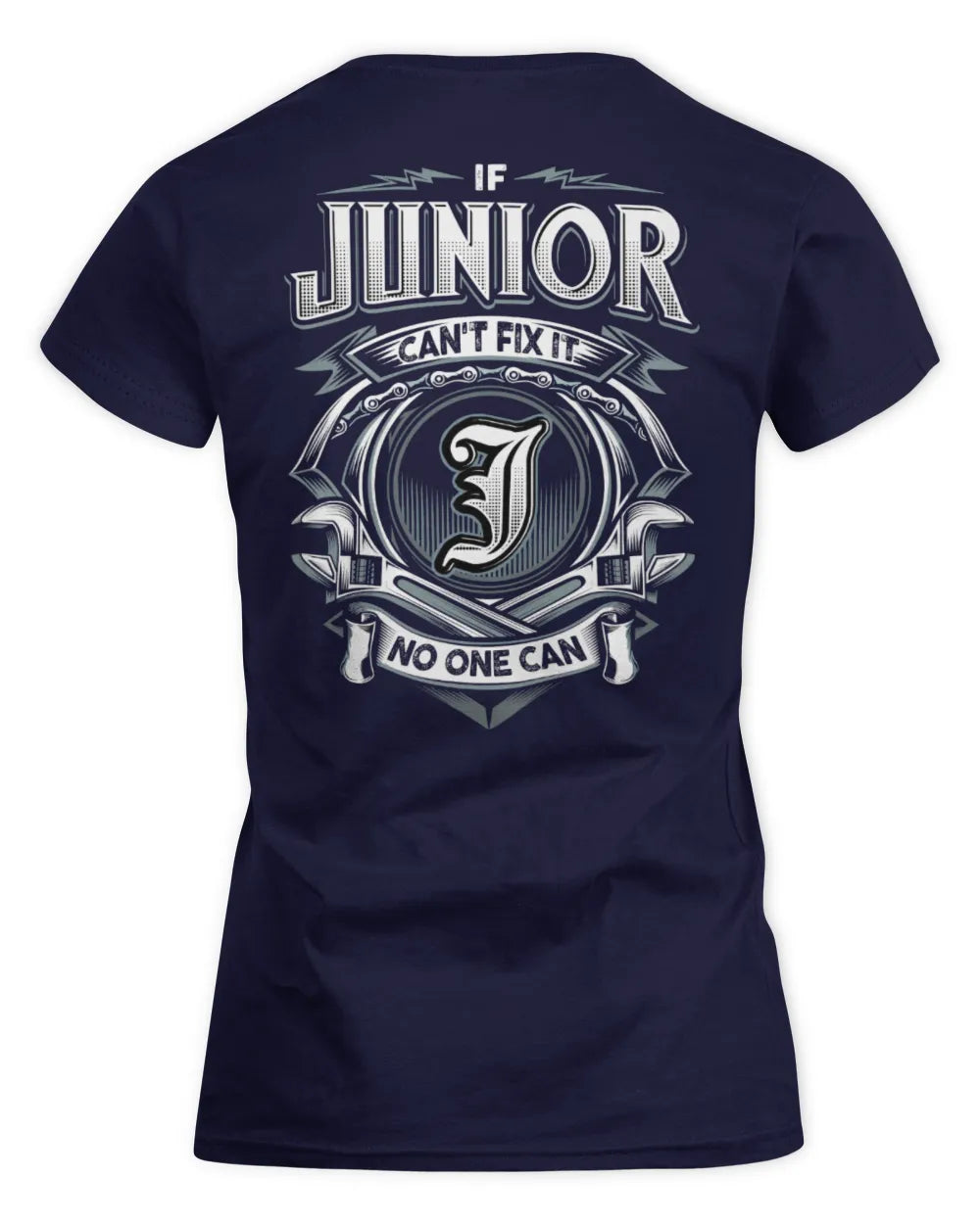 JUNIOR AP81-K4-626 - Personalized Ahmed Quote Apparel “If Ahmed Can't Fix It, No One Can” - Women's Standard T-Shirt - Navy