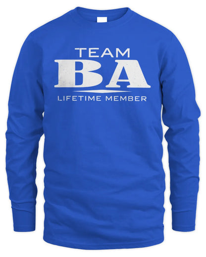 BA BL62-K4-128 - Personalized “Team NAME Lifetime Member” - Men's Long Sleeved T-Shirt - Royal