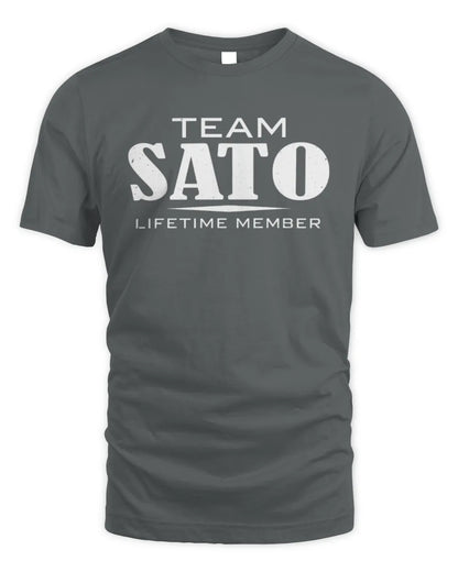 SATO BL62-K4-128 - Personalized “Team NAME Lifetime Member” - Unisex Standard T-Shirt - Charcoal