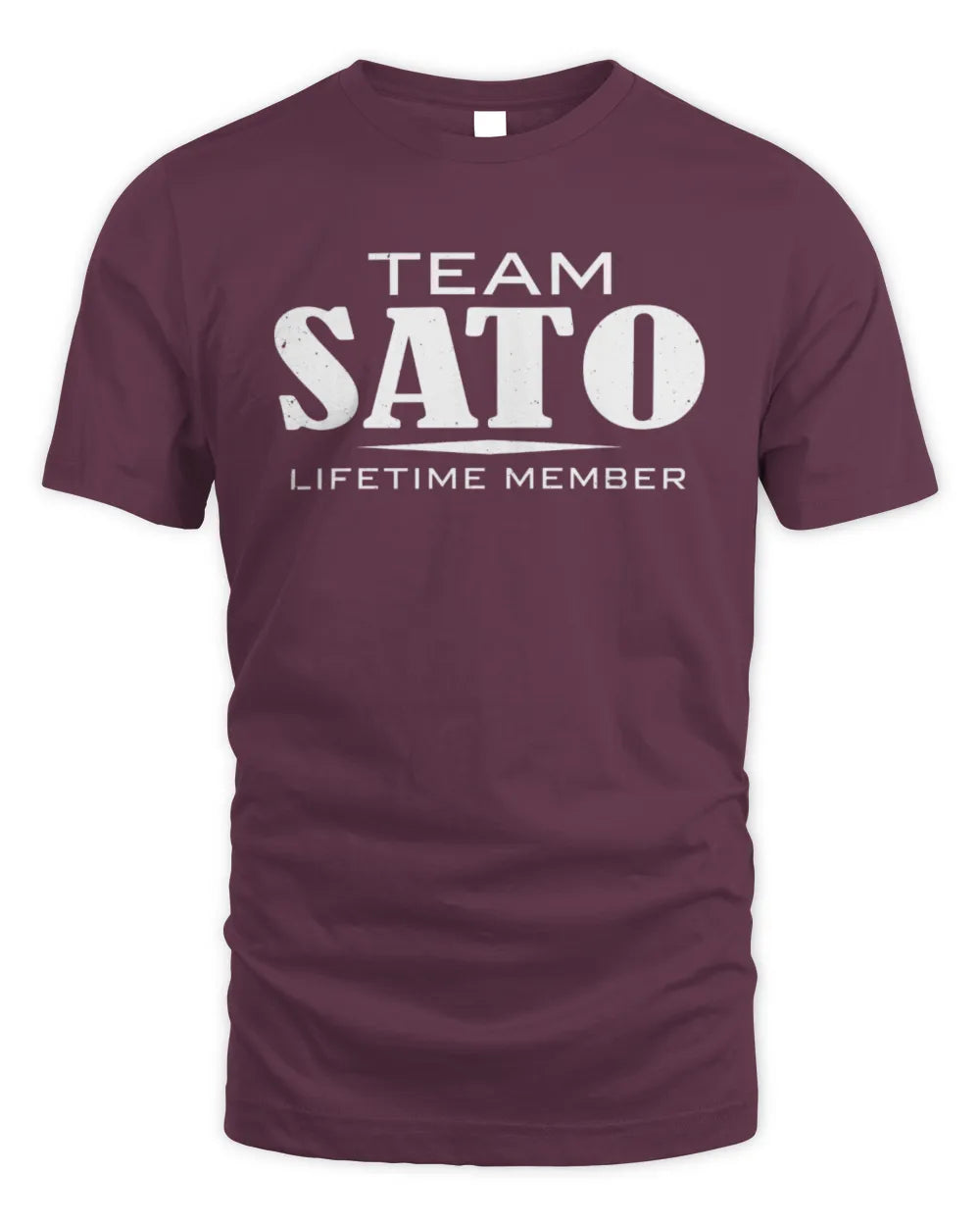 SATO BL62-K4-128 - Personalized “Team NAME Lifetime Member” - Unisex Standard T-Shirt - Maroon