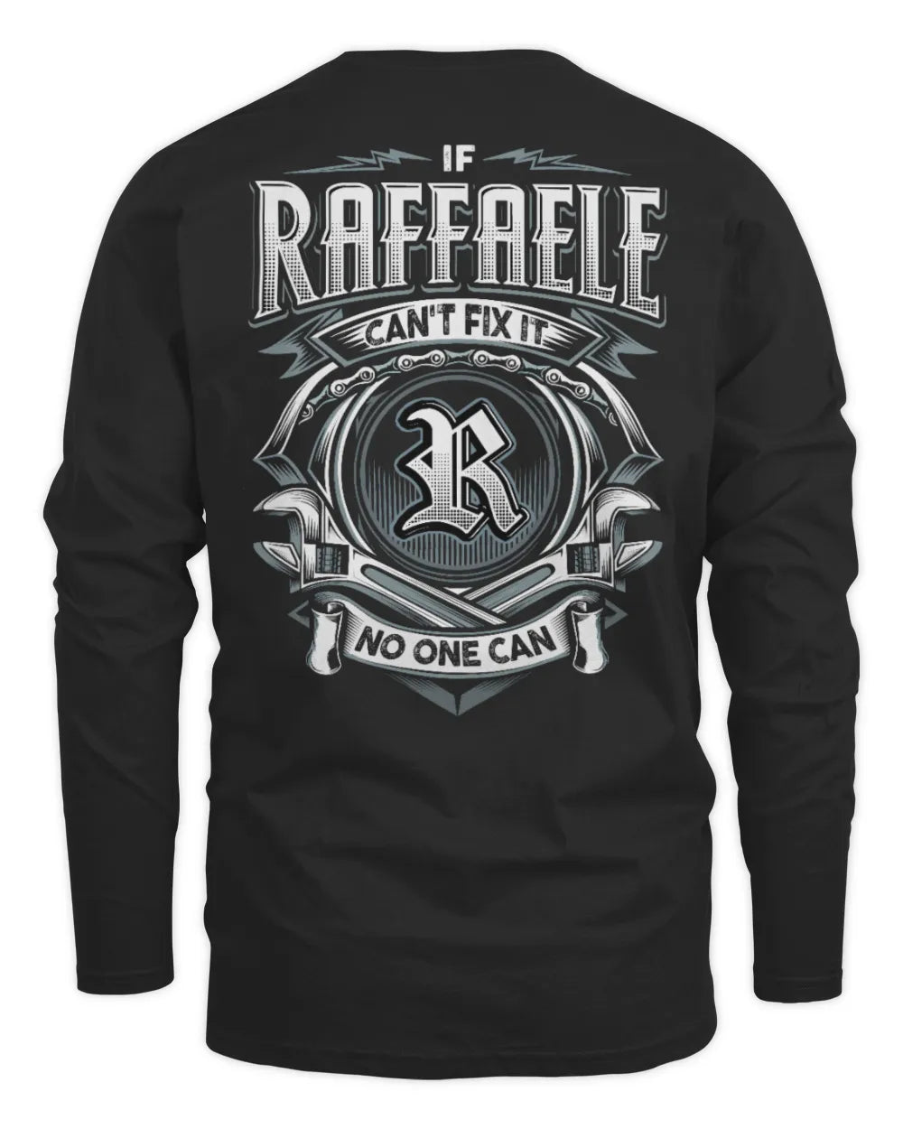 RAFFAELE AP81-K4-626 - Personalized Ahmed Quote Apparel “If Ahmed Can't Fix It, No One Can” - Men's Long Sleeved T-Shirt - Black