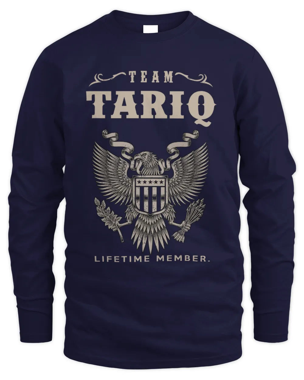 TARIQ TP06-K82 – Personalized Classic Style Apparel “Team NAME Lifetime Member” - Men's Long Sleeved T-Shirt - Navy