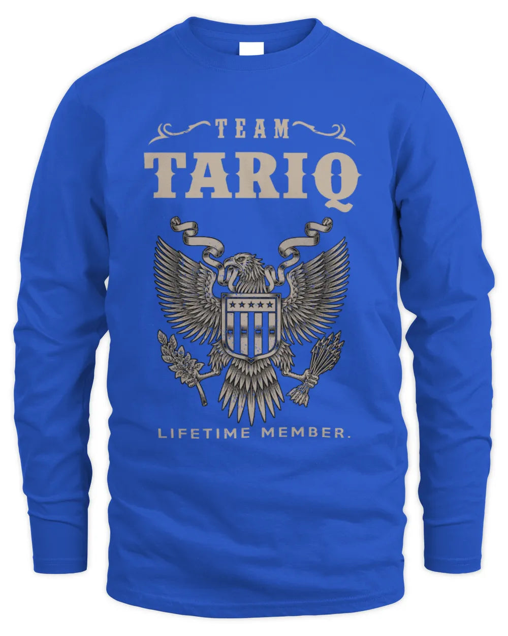 TARIQ TP06-K82 – Personalized Classic Style Apparel “Team NAME Lifetime Member” - Men's Long Sleeved T-Shirt - Royal