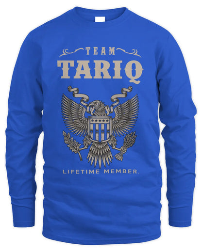 TARIQ TP06-K82 – Personalized Classic Style Apparel “Team NAME Lifetime Member” - Men's Long Sleeved T-Shirt - Royal