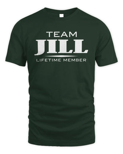 JILL BL62-K4-128 - Personalized “Team NAME Lifetime Member” - Unisex Standard T-Shirt - Forest Green