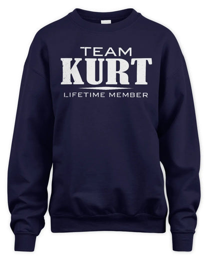 KURT BL62-K4-128 - Personalized “Team NAME Lifetime Member” - Unisex Sweatshirt - Navy