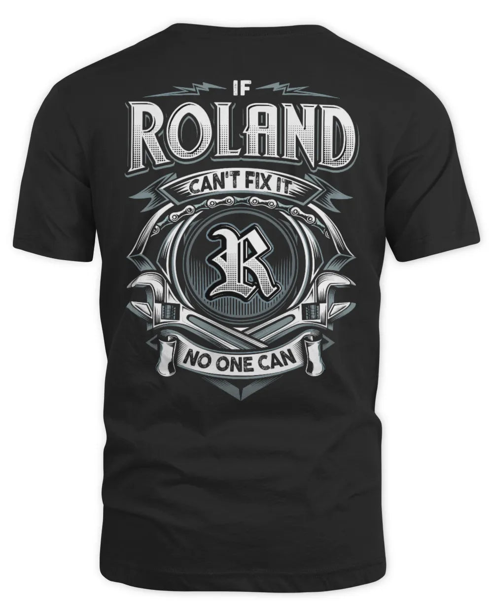 ROLAND AP81-K4-626 - Personalized Ahmed Quote Apparel “If Ahmed Can't Fix It, No One Can” - Unisex Standard T-Shirt - Black