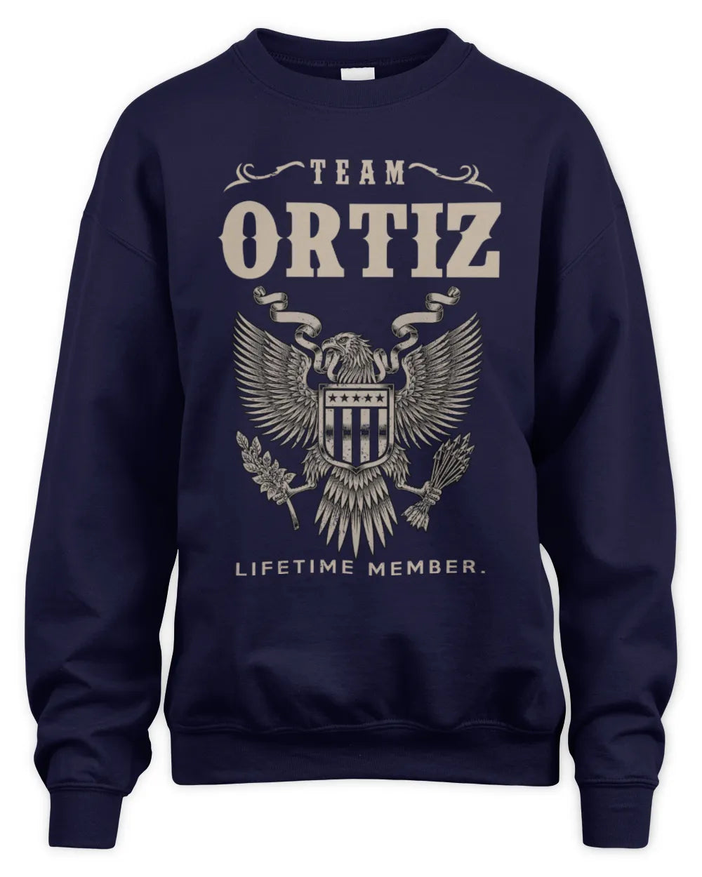 ORTIZ TP06-K82 – Personalized Classic Style Apparel “Team NAME Lifetime Member” - Unisex Sweatshirt - Navy