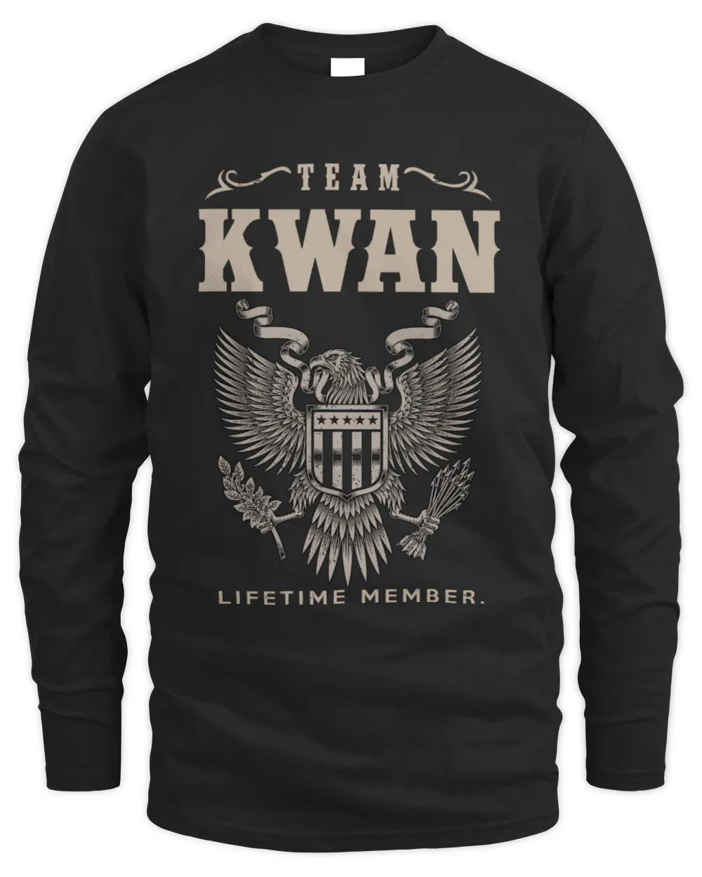 KWAN TP06-K82 – Personalized Classic Style Apparel “Team NAME Lifetime Member” - Men's Long Sleeved T-Shirt - Black