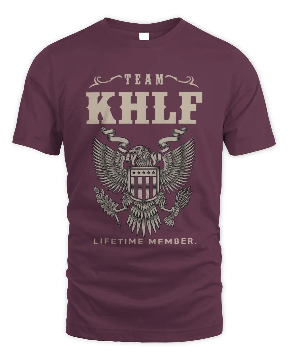 KHLF TP06-K82 – Personalized Classic Style Apparel “Team NAME Lifetime Member” - Unisex Standard T-Shirt - Maroon