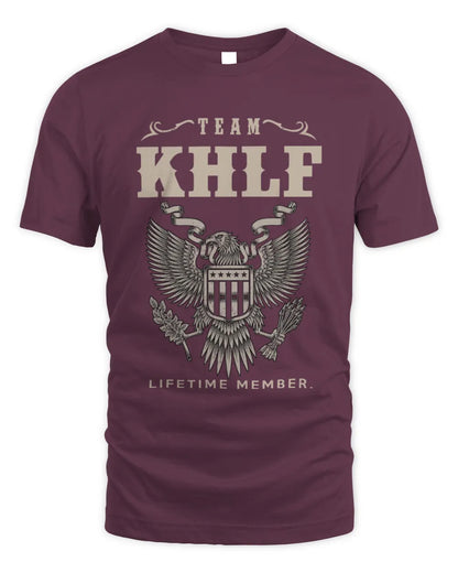 KHLF TP06-K82 – Personalized Classic Style Apparel “Team NAME Lifetime Member” - Unisex Standard T-Shirt - Maroon