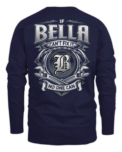 BELLA AP81-K4-626 - Personalized Ahmed Quote Apparel “If Ahmed Can't Fix It, No One Can” - Men's Long Sleeved T-Shirt - Navy