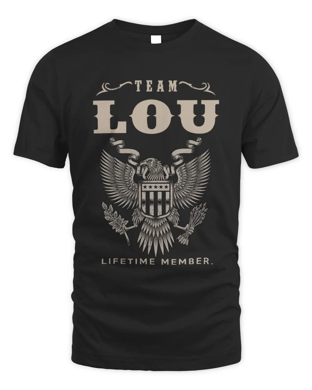 LOU TP06-K82 – Personalized Classic Style Apparel “Team NAME Lifetime Member” - Unisex Standard T-Shirt - Black