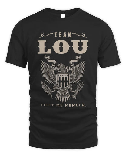 LOU TP06-K82 – Personalized Classic Style Apparel “Team NAME Lifetime Member” - Unisex Standard T-Shirt - Black
