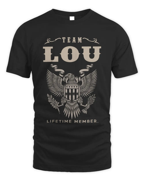 LOU TP06-K82 – Personalized Classic Style Apparel “Team NAME Lifetime Member” - Unisex Standard T-Shirt - Black