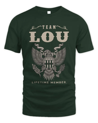 LOU TP06-K82 – Personalized Classic Style Apparel “Team NAME Lifetime Member” - Unisex Standard T-Shirt - Forest Green