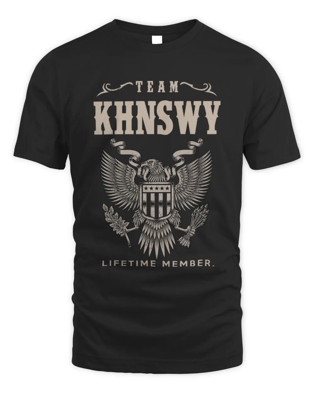 KHNSWY TP06-K82 – Personalized Classic Style Apparel “Team NAME Lifetime Member” - Unisex Standard T-Shirt - Black