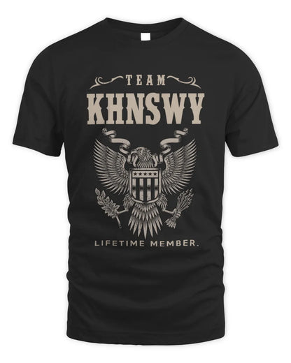 KHNSWY TP06-K82 – Personalized Classic Style Apparel “Team NAME Lifetime Member” - Unisex Standard T-Shirt - Black