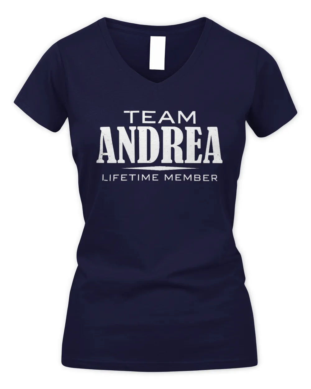 ANDREA BL62-K4-128 - Personalized “Team NAME Lifetime Member” - Women's V-Neck T-Shirt - Navy
