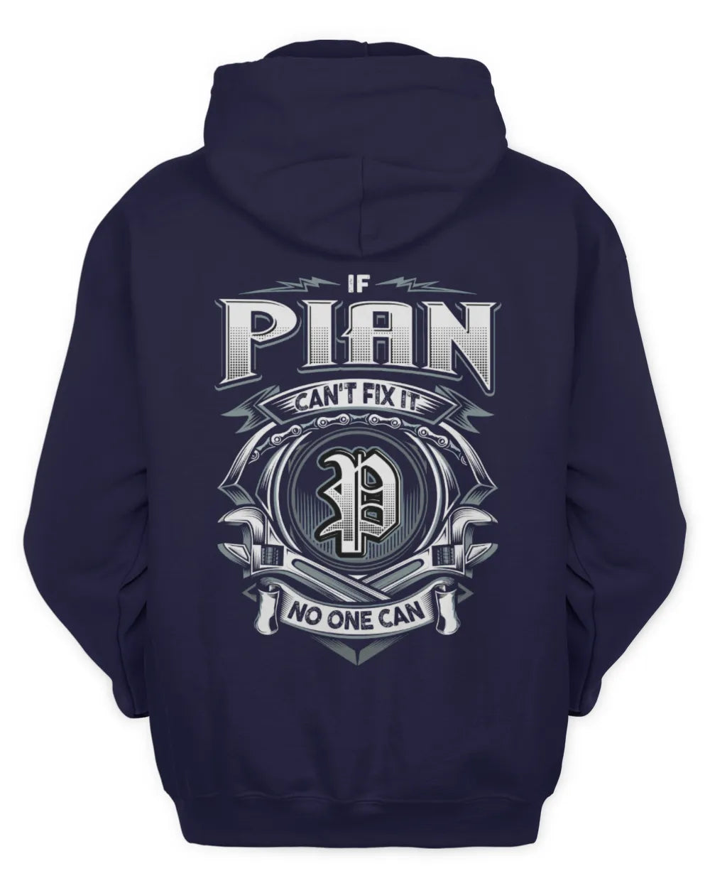 PIAN AP81-K4-626 - Personalized Ahmed Quote Apparel “If Ahmed Can't Fix It, No One Can” - Unisex Hoodie - Navy