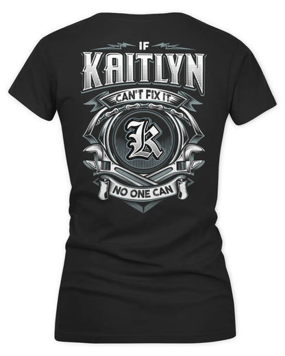 KAITLYN AP81-K4-626 - Personalized Ahmed Quote Apparel “If Ahmed Can't Fix It, No One Can” - Women's V-Neck T-Shirt - Black