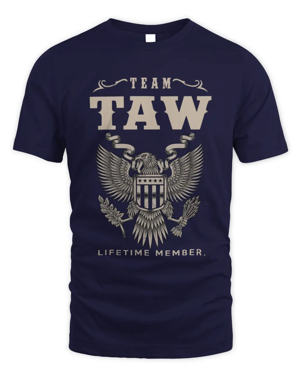 TAW TP06-K82 – Personalized Classic Style Apparel “Team NAME Lifetime Member” - Unisex Standard T-Shirt - Navy