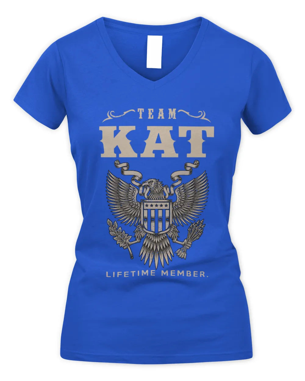KAT TP06-K82 – Personalized Classic Style Apparel “Team NAME Lifetime Member” - Women's V-Neck T-Shirt - Royal