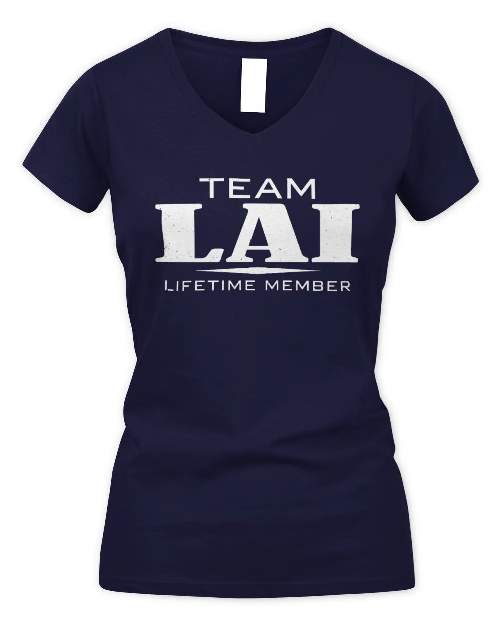 LAI BL62-K4-128 - Personalized “Team NAME Lifetime Member” - Women's V-Neck T-Shirt - Navy