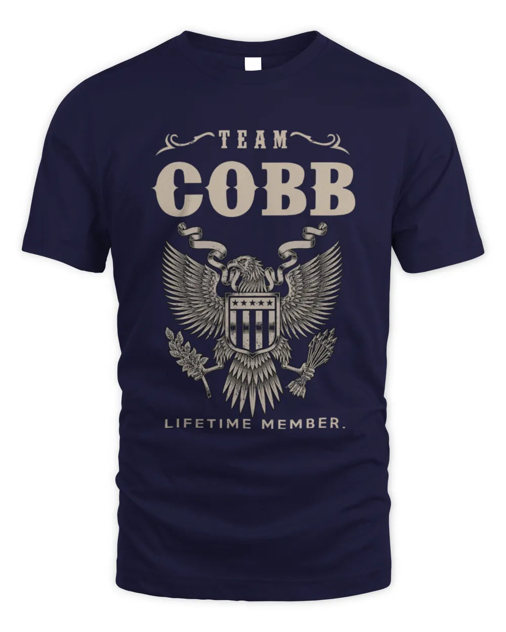 COBB TP06-K82 – Personalized Classic Style Apparel “Team NAME Lifetime Member” - Unisex Standard T-Shirt - Navy