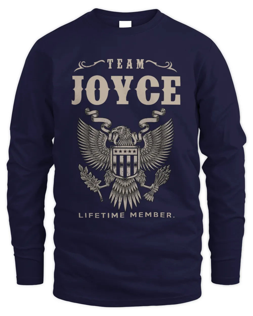JOYCE TP06-K82 – Personalized Classic Style Apparel “Team NAME Lifetime Member” - Men's Long Sleeved T-Shirt - Navy