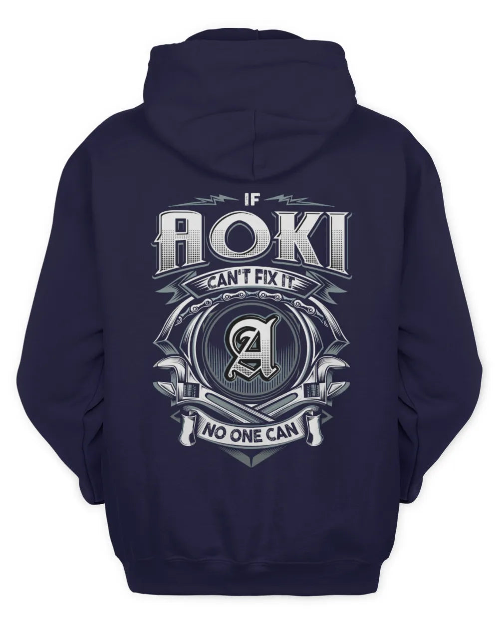 AOKI AP81-K4-626 - Personalized Ahmed Quote Apparel “If Ahmed Can't Fix It, No One Can” - Unisex Hoodie - Navy