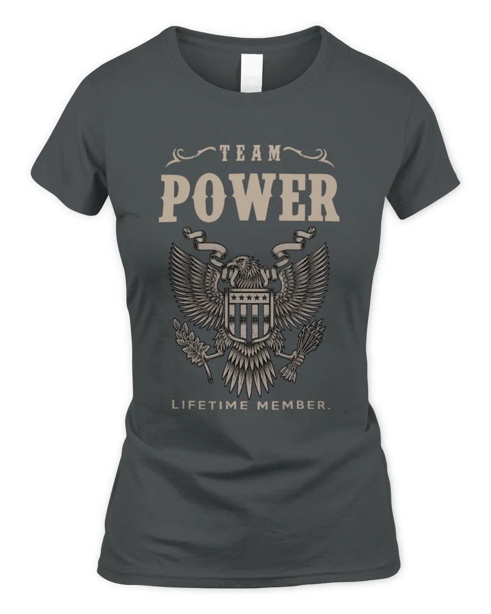 POWER TP06-K82 – Personalized Classic Style Apparel “Team NAME Lifetime Member” - Women's Standard T-Shirt - Charcoal