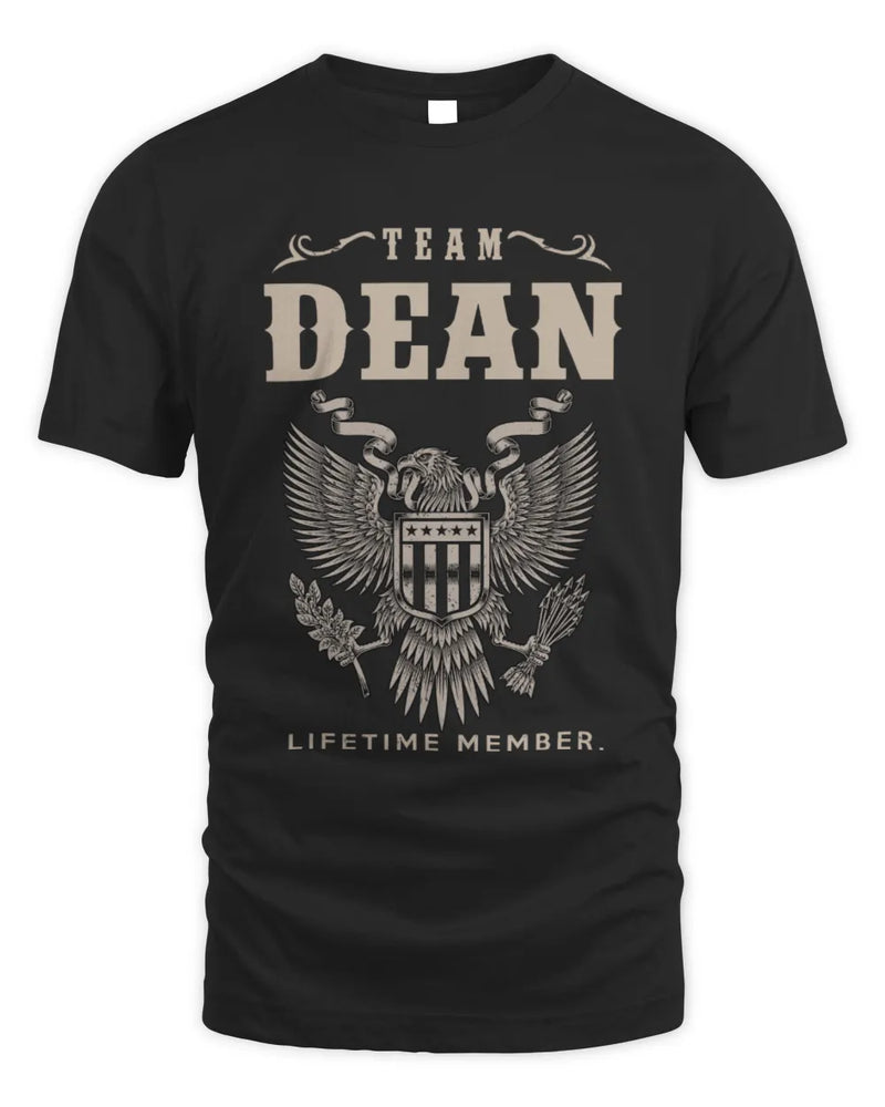 DEAN TP06-K82 – Personalized Classic Style Apparel “Team NAME Lifetime Member” - Unisex Standard T-Shirt - Black