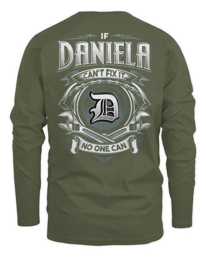 DANIELA AP81-K4-626 - Personalized Ahmed Quote Apparel “If Ahmed Can't Fix It, No One Can” - Men's Long Sleeved T-Shirt - Military Green