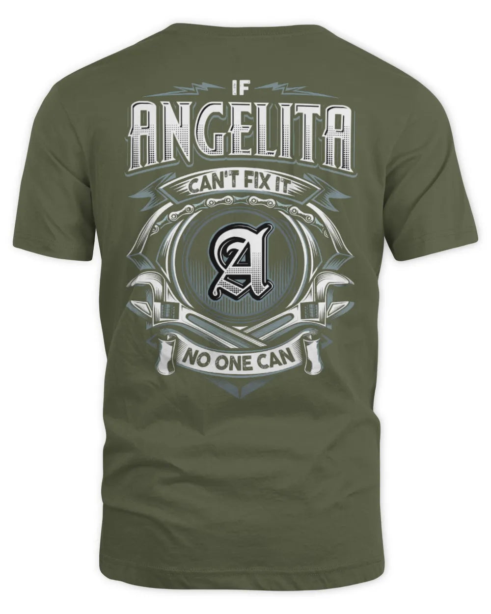 ANGELITA AP81-K4-626 - Personalized Ahmed Quote Apparel “If Ahmed Can't Fix It, No One Can” - Unisex Standard T-Shirt - Military Green