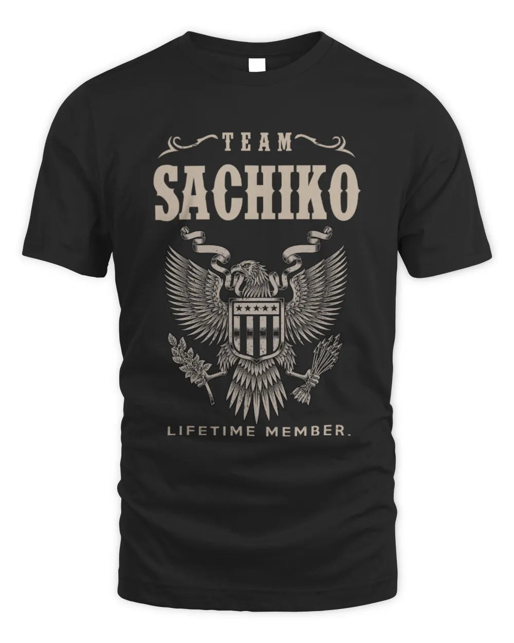 SACHIKO TP06-K82 – Personalized Classic Style Apparel “Team NAME Lifetime Member” - Unisex Standard T-Shirt - Black