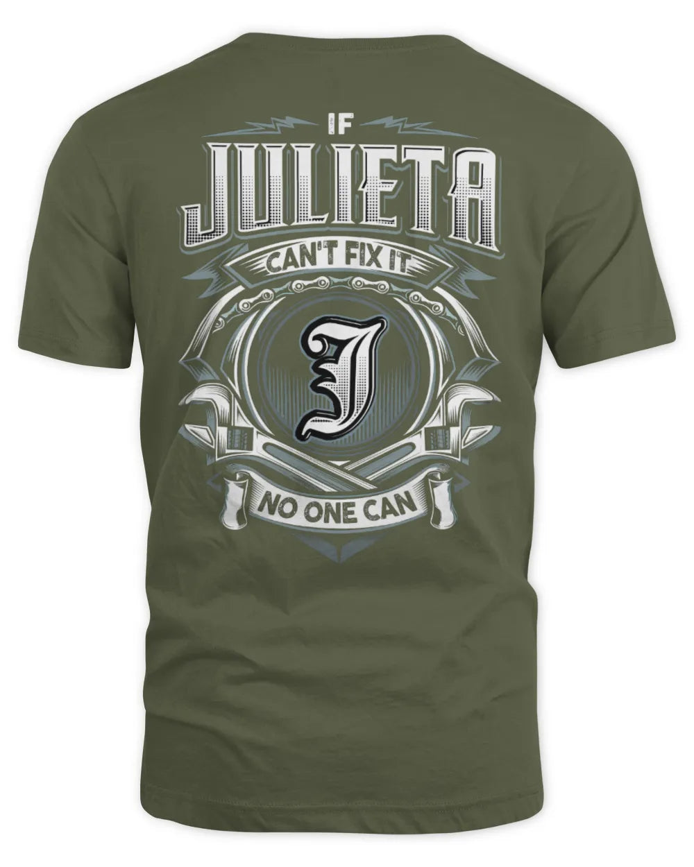 JULIETA AP81-K4-626 - Personalized Ahmed Quote Apparel “If Ahmed Can't Fix It, No One Can” - Unisex Standard T-Shirt - Military Green